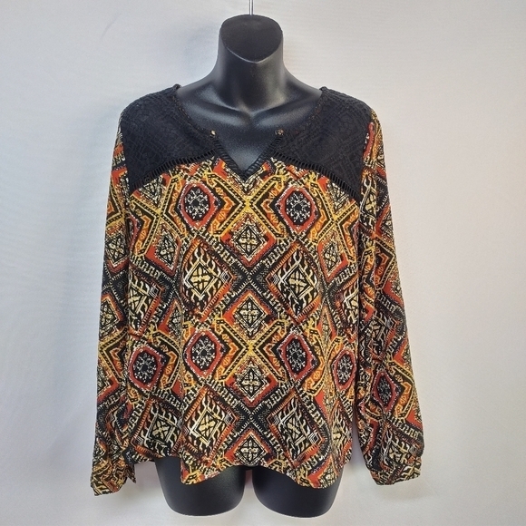 Sweet Wanderer Tops - Sweet Wanderer Multi Colors V-Neck Blouse Top Size S